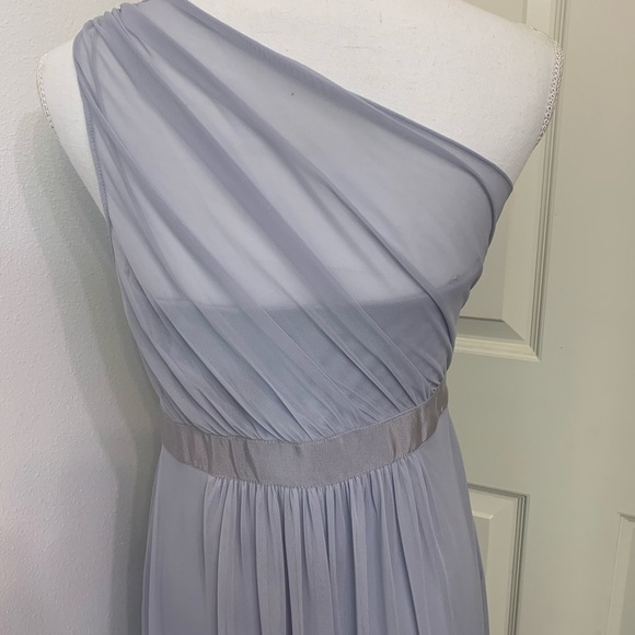Adrianna Papell  Womens Dress Size 6 One Shoulder Gray Embellished Formal - Picture 5 of 10